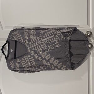 Express Aztec Print Crystal Rhinestone Studded High Low Blouse